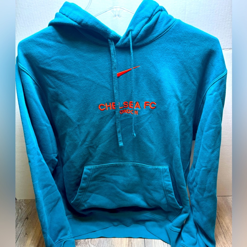 Nike Chelsea FC Hoodie Mens XL Blue Sweatshirt Football Soccer Center Swoosh